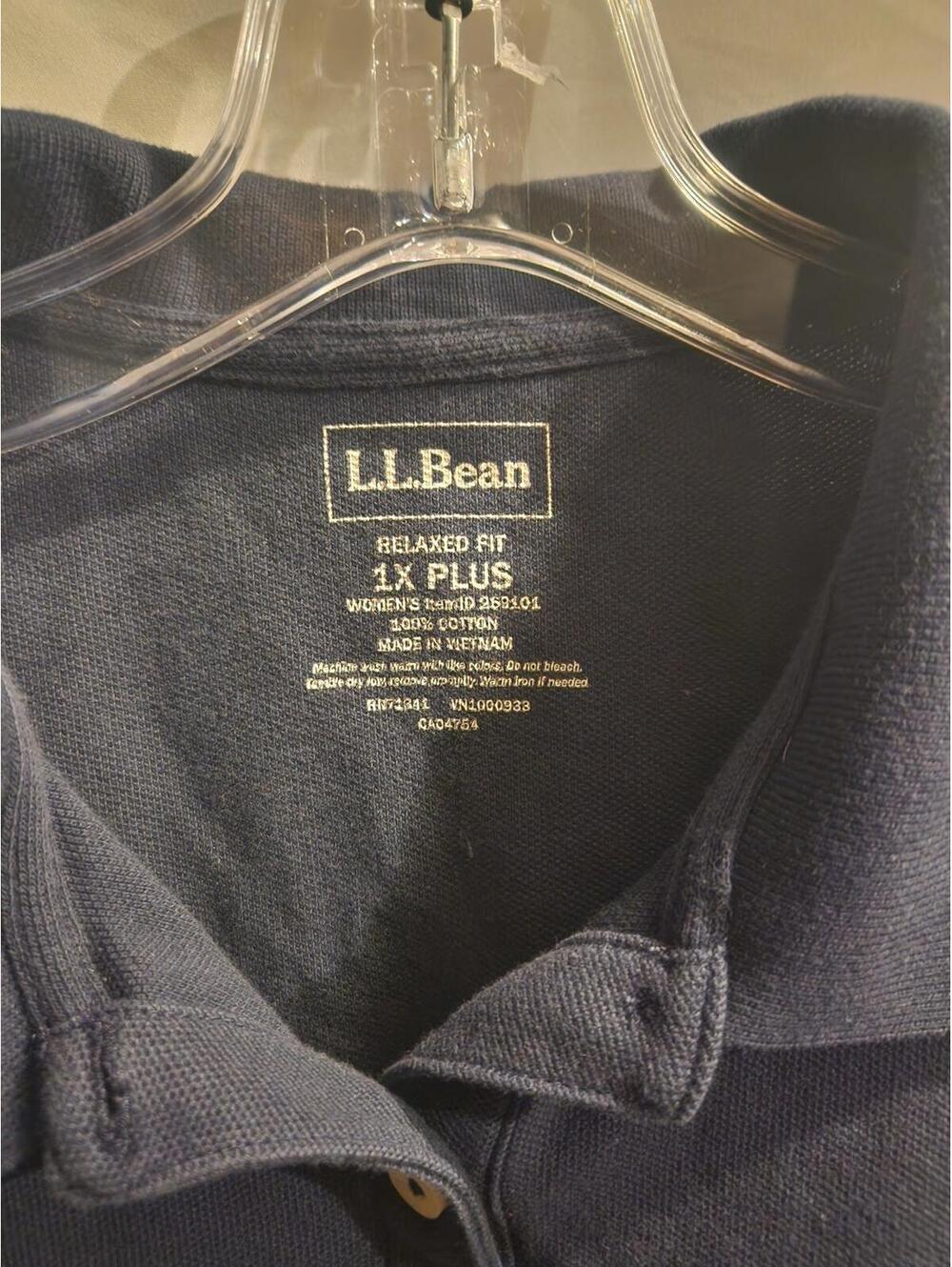 L L Bean Navy Womens Polo Short Sleeve Shirt Womens Size 1X plus Great condition - Picture 2 of 4
